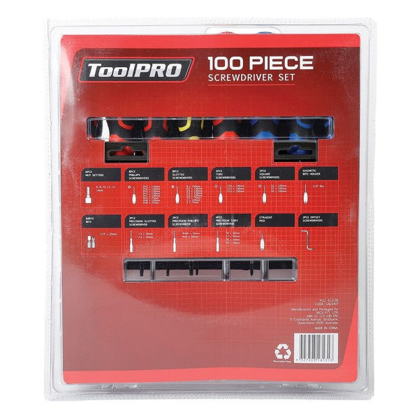 Tools ToolPRO Screwdriver Set - 100 Piece