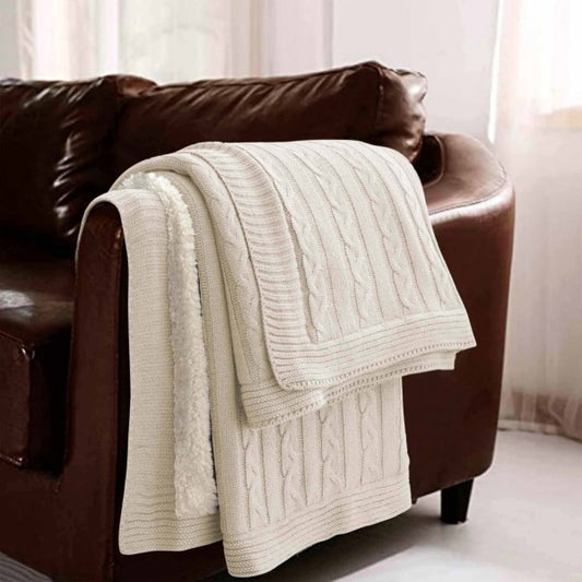 Home Cuddledown Sherpa Throw Cream