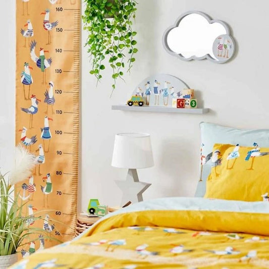 Kids Seagulls Floating Wall Shelf Grey 45x17x8cm