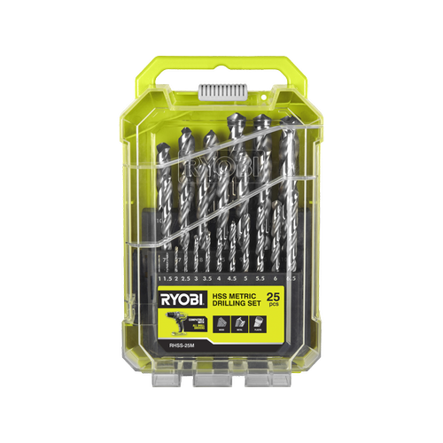 Tool Accessories Ryobi 25 Piece Metric High Speed Steel Drill Bit Set