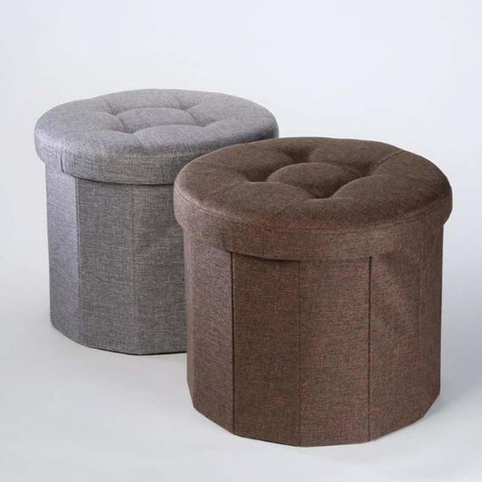 Home Storage Solutions Storage Ottoman Round Grey