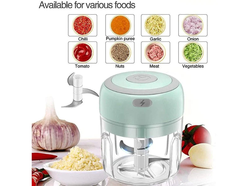 Kitchen 250ml Electric Garlic Crusher Vegetable Chopper