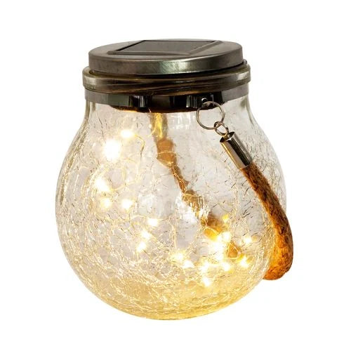 Lighting Solar Magic Decorative Crackle Glass Jar