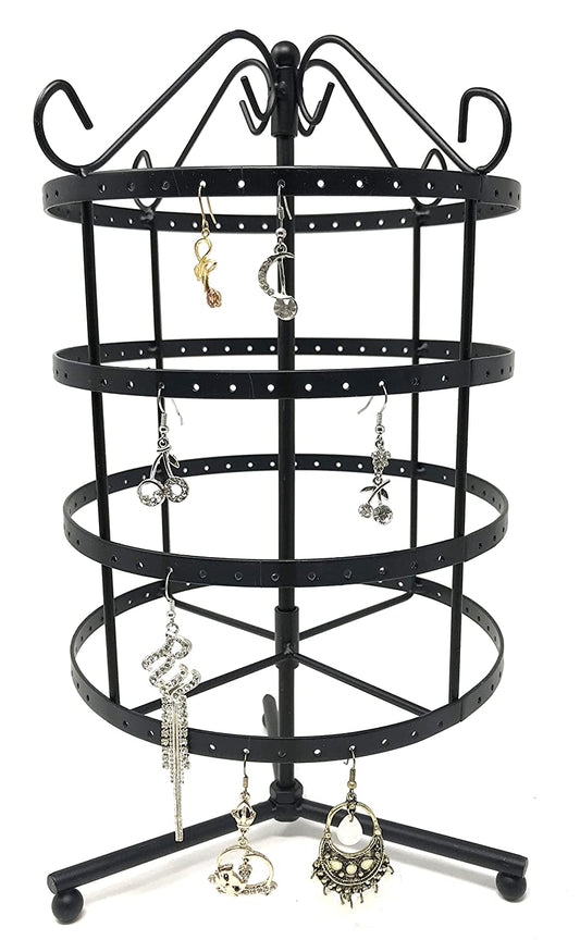 Ladies Rotatable Jewellery Earring Display Stand Bronze - 144 Holes