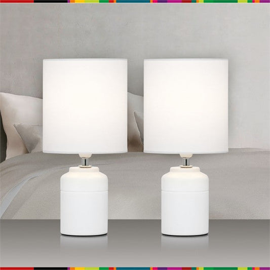 Verve Design White Asher Table Lamps - 2 Pack (Includes Bulbs) (6025061761176)