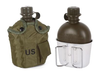 Camping - Water Bottle 1L Army Canteen Kettle With Cook Mug